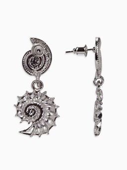 Цена за 2 шт. Серьги металл "Ракушки", цвет серебро