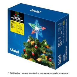 ULD-H1516-010/DTA MULTI STAR Украшение светодиодное для ёлки Звезда, 15см. 10 светодиодов. Разноцветный свет. Прозрачный провод. TM Uniel.
