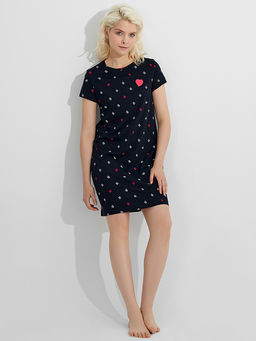 Сорочка ночная женская черная с надписью Love - Mark formelle фото 4