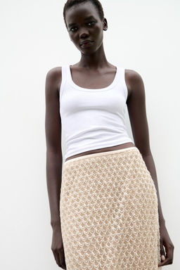 BEADED SEQUINNED MIDI SKIRT - Zara фото 8