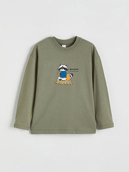 Bisiklet Yaka Bask?l? Erkek ?ocuk Ti??rt