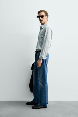 CAMISA DENIM LIGERO AARON LEVINE X ZARA / Azul claro  фото 4
