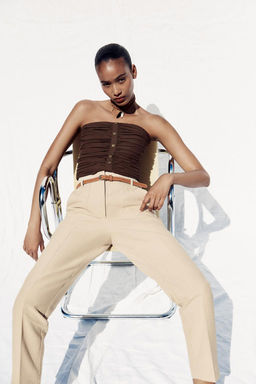 RUSTIC TROUSERS WITH BELT - Zara фото 7