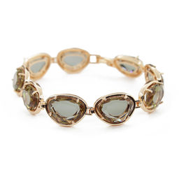 Султанит, браслет Лаура покрытие под золото, 18,5см