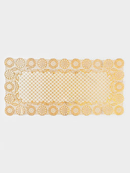 Дорожка сервировочная на стол «Букет», ажурная, 84×40 см, ПВХ, золотая