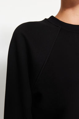 TRENDYOLMILLA Bordo Relaxed/Rahat Kal?p Basic Reglan Kol Bisiklet Yaka Orme Sweatshirt TWOAW24SW00104 фото 11