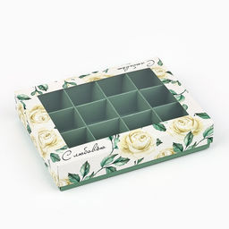 Цена за 5 шт. Коробка складная под 12 конфет «С любовью», 14.4×18.4×3.8 см