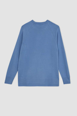 Свитер обычного кроя с круглым вырезом - Defacto фото 9