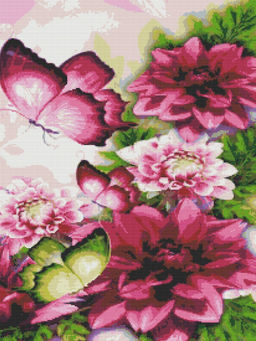 Вышивка крестиком 40х50см, Бабочки