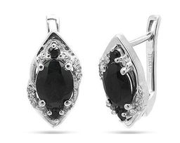 Серьги из серебра сапфир корунд, Паланья