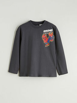 Bisiklet Yaka Spider-Man Bask?l? Erkek ?ocuk Ti??rt