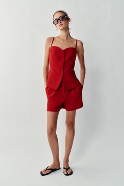 CHALECO TIRANTES ESCOTE CORAZ?N / Rojo