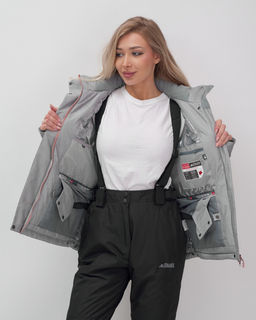 Горнолыжный костюм женский зимний серого цвета 02808Sr - Mtforce фото 10