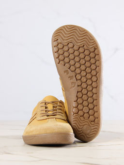 Босоногие кеды 184.natabr.Светло-желтая замша+кэмл