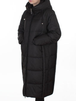 8891 BLACK Пальто зимнее женское (200 гр. холлофайбер)