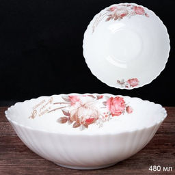 Салатник 480 мл 155 мм тарелка глубокая / TW-60/ 6916 /уп 6/72/ серия Чайная роза