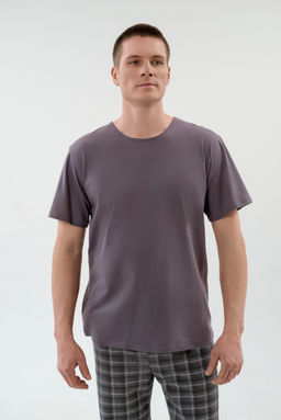 Пижама мужская из футболки с коротким рукавом и брюк из кулирки Генри асфальт - Амадэль фото 7