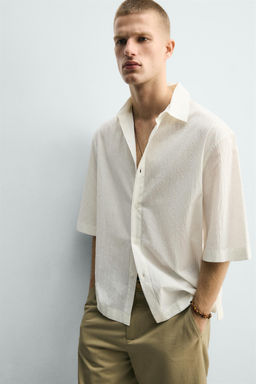 CAMISA BOXY FIT TEXTURA / Blanco roto - Zara фото 5