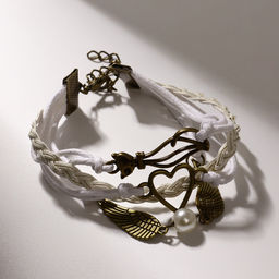 Браслет кожа «Магия знаков» кошечка, L=17 см, белый