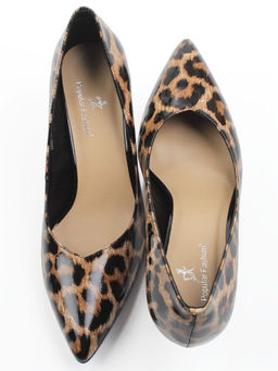 06-A43A-541PC BLACK/LEOPARD Туфли женские "Лодочки" (натуральная кожа)
