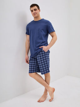 Пижама мужская кулирка с шортами ЧЕЛСИ ИНДИГО - Domtrik фото 3