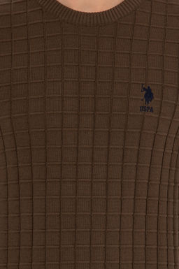 U. S. Polo Assn Мужской вязаный свитер кокосового цвета с круглым вырезом - U.s. polo assn фото 6