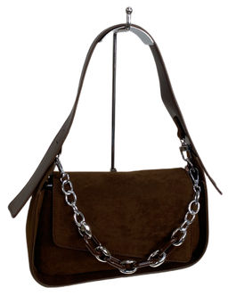 Женская сумка из искусственной замши, цвет шоколад