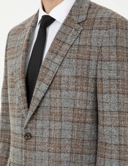 F_me Slim Fit Y_n Kar___ml_ Ekose Ceket