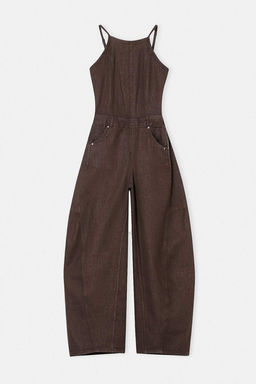 Kahverengi Ask_l_ Az Esnek Baggy Fit Denim Tulum TWOSS26TU00001 - Trendyolmilla фото 5
