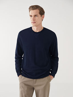 Bisiklet Yaka Uzun Kollu Erkek Sweatshirt