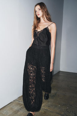 ZW COLLECTION LACE BALLOON TROUSERS - Zara фото 7