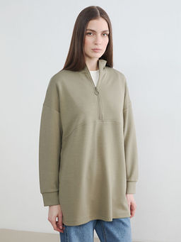 Dik Yaka Soft Touch Kad?n Sweatshirt Tunik