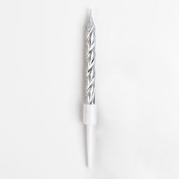 Набор свечи в торт Спираль, 200шт, 5 см, серебряный металлик - Страна карнавалия фото 9