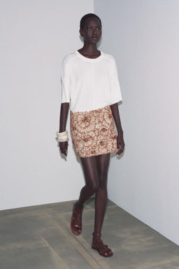 ZW COLLECTION FLORAL EMBROIDERY MINI SKIRT