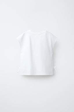 CAMISETA DETALLE PUNTO CROCHET / Blanco - Zara фото 6