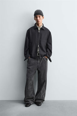 PANTAL?N RELAXED FIT PANA / Gris oscuro