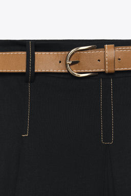 BELTED LONG BERMUDA SHORTS WITH DARTS - Zara фото 9