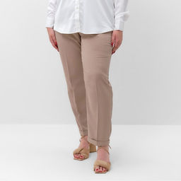 Брюки женские MIST plus-size, размер 58, серо-бежевые