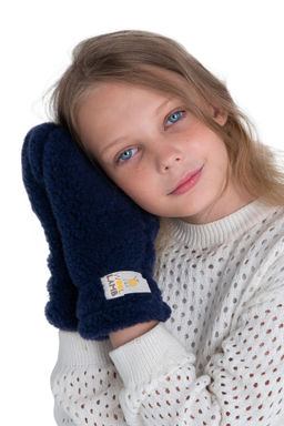 Варежки детские меховые ваниль - Woollamb фото 32