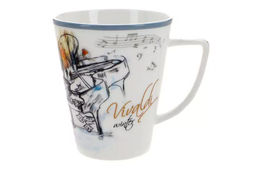 Кружка, 380 мл, фарфор F, белая, с голубым кантом, Зима, A. Vivaldi