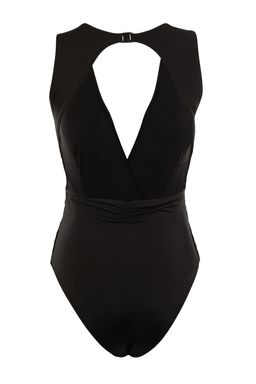 TRENDYOLMILLA Kiremit V Yaka Drapeli Regular Mayo TBESS21MA0042  фото 9