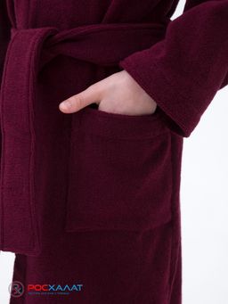 Детский махровый халат с капюшоном темно-бордовый МЗ-04 (122)