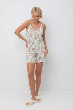 Е 20052/айвори,акварельные тропики пижама жен