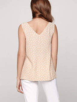 CONTE Блузка свободного кроя в горошек LBL 1177 beige-white