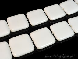 Бусины из агата белого квадрат 35*35мм, 38,5см, 11 бусин Радуга камня