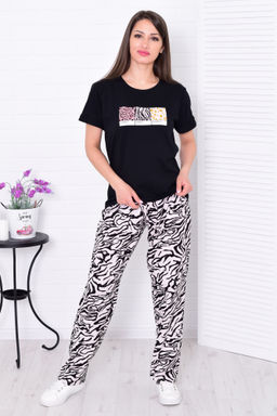 Пижама женская 5-327 (черный зебра)
