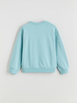 Bisiklet Yaka Donald Duck Bask?l? K?z ?ocuk Sweatshirt