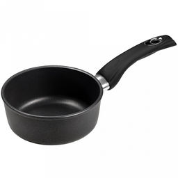 Ковш с тефлоновым покрытием 1,0л, д16см "Классик", h7см, s0,4см, ручка из термостойкого пластика, стеклянная крышка с пароотводом, подарочная упаковка (Россия)