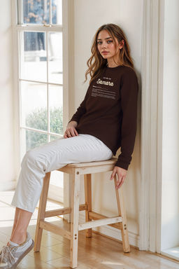 Лонгслив женский Дом там где...Samara шоколад - Yollochka фото 4