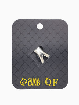 Кольцо для платка «Цветок Астра», белое в чернёном серебре